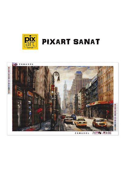 pixartsanat Inflatable Starry New York Art Diamond Mosaic Painting in Turkey