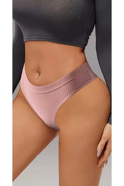 gigigiyim Women's Ribbed Thong Panties