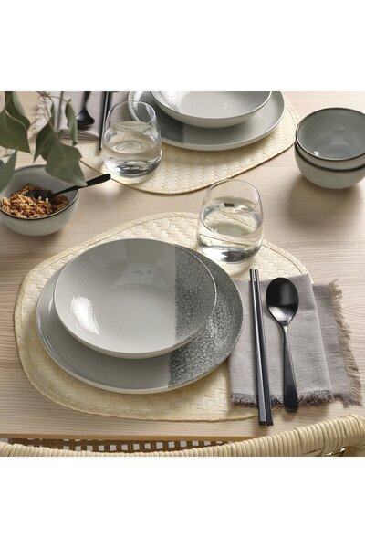 erorex Deep plate, patterned/grey, 19 cm