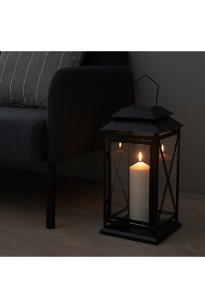 IKEA FENOMEN Unscented pillar candle, natural, 23 cm