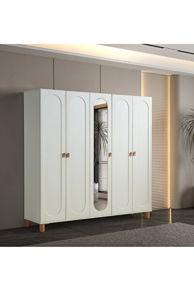 Pema Home Masal %100 Mdf Membran 5 Kapaklı Dolap Gardırop