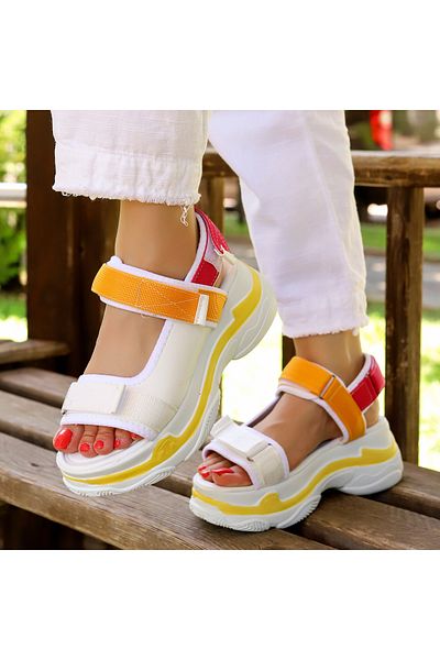 kajal ayakkabı Zoe Velcro High Sole Sandals