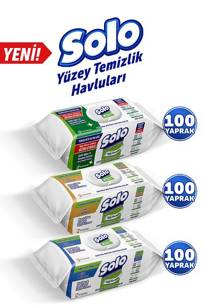 Solo Yüzey Temizleme Havlusu Karma Set 3'lü 300 Yaprak