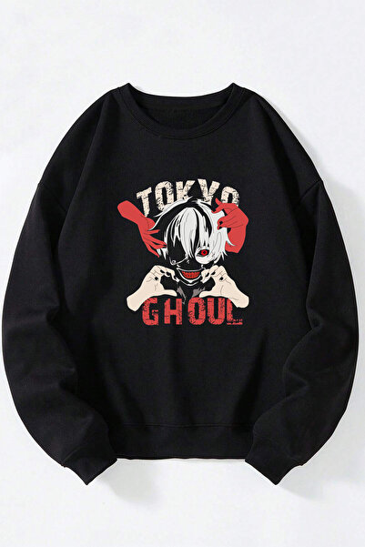 Anetos Ken Kaneki Tokyo Ghoul Tatouaj unisex negru guler rotund bumbac hanorac