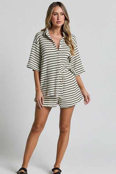 Madmext Mg2328 Model White Women's Shorts and Shirt Set
