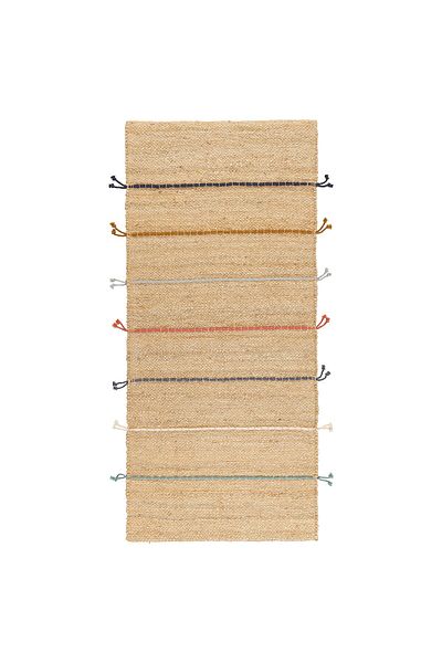 erorex Rug, flatwoven, handmade natural/multicolour, 70x160 cm