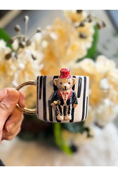 Pernotte El yapımı 20 4K altın kaplama Teddy Erkek Türk kahvesi fincanı