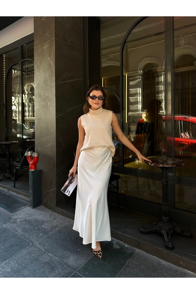 VOLT CLOTHİNG Crep-Satin-Rock für Frauen