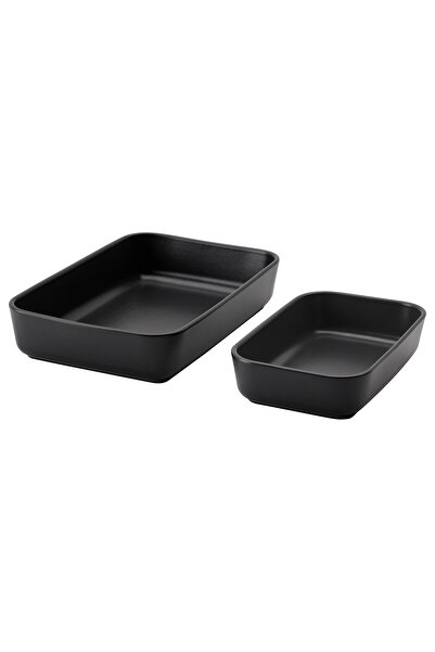 IKEA LYCKAD Oven/serving dish set of 2, dark grey