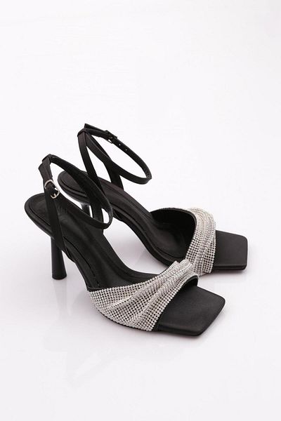 DGN Pantofi de seară pentru femei din satin negru - 84262821