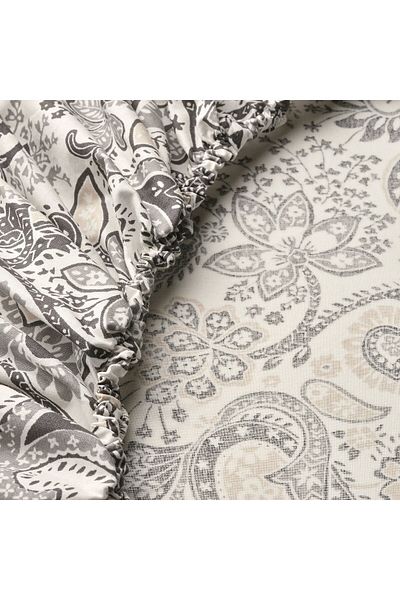 erorex Fitted sheet, grey/white, 180x200 cm