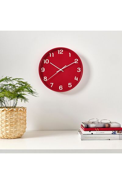 erorex Wall clock, red, 28 cm