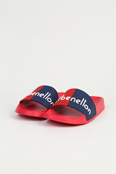 Benetton Bn-1433 Model Red Navy Blue Women's Slippers