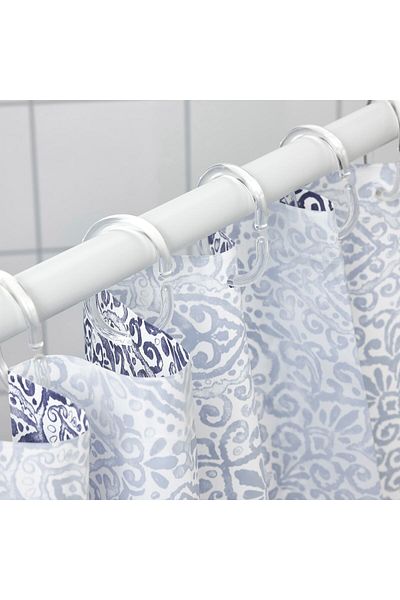erorex Shower curtain, white/blue, 180x200 cm
