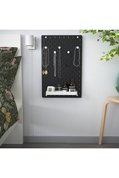 Generic مجموعة ألواح خشبية، باللون الأسود، 36×56 سم