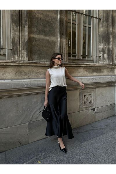 VOLT CLOTHİNG Crep-Satin-Rock für Frauen