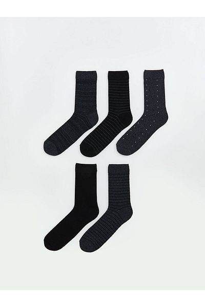LC Waikiki LCW ACCESSORIES Мъжки чорапи до глезена с микс райета, комплект от 5