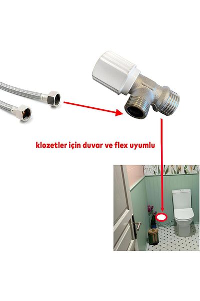 NZB Bidet Faucet, Metal Cistern, Intermediate Faucet and Wc Toilet Bowl Connectionflex