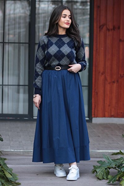 MELEK ARAZ Lacivert Rue Поплін Етек