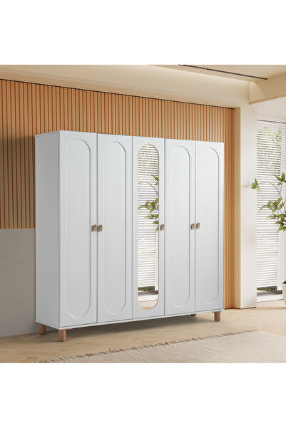 Pema Home Masal %100 Mdf Membran 5 Kapaklı Dolap Gardırop