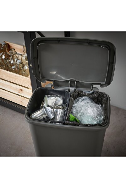 erorex Pedal bin, dark grey, 25 l