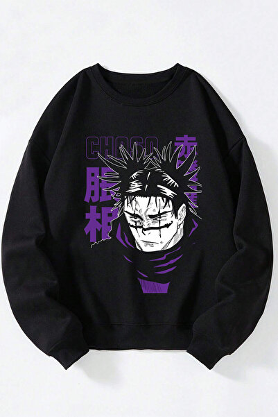 Anetos Jujutsu Kaisen Choso, unisex, negru, guler rotund din bumbac, Swea tricou