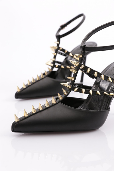 DGN Kadın Metal Dikenli Topuklu Abiye Ayakkabı Siyah 564521085