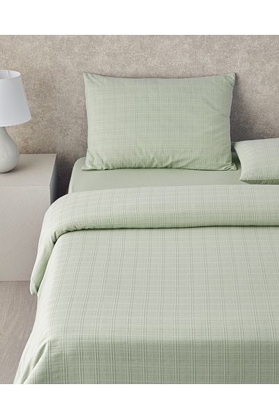 English Home Breezy Cotton Plaid Single Duvet Cover Set 160X220 cm Green