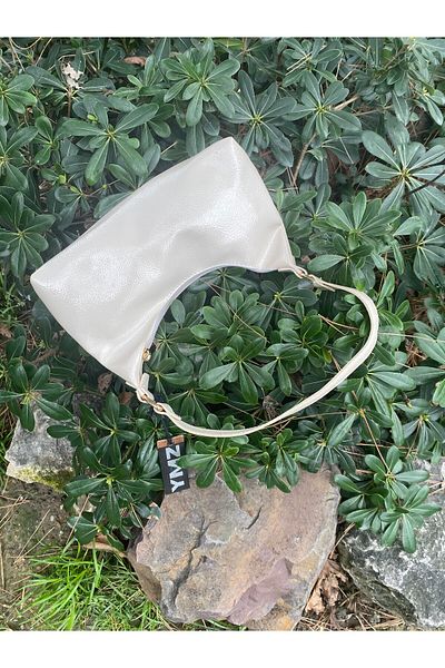 YMZBAG Geantă de umăr din piele lacuită albă pentru femei