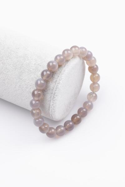 Alibaba Doğaltaş سوار من الحجر الطبيعي باللون الرمادي العقيق مقاس 8 مم