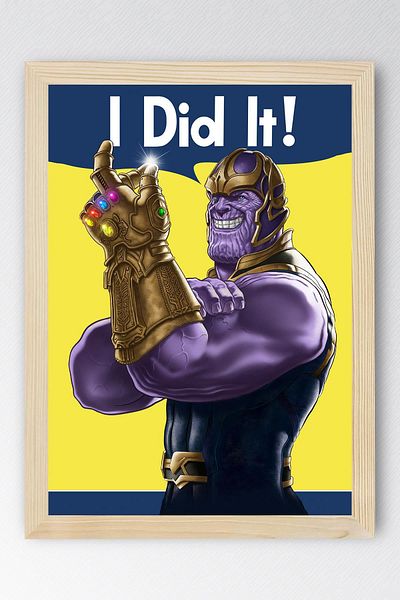 Saturn Thanos Framed Table - Marvel Movie Poster Art Print