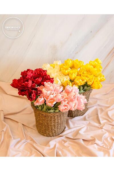 Dekorsende Yapay Tekli Lale Dal Kırmızı