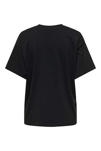 ONLY Μαύρο γυναικείο μπλουζάκι Onlwendy Life - S/S, μπλουζάκι με λεπτομέρεια κειμένου, JRS 15343922-Μαύρο