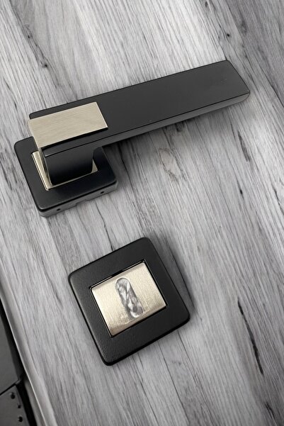 evnepa Sofuoğlu Asude Kapı Kolu Siyah Saten Oda Kapı Kolu Kulpu Kolları