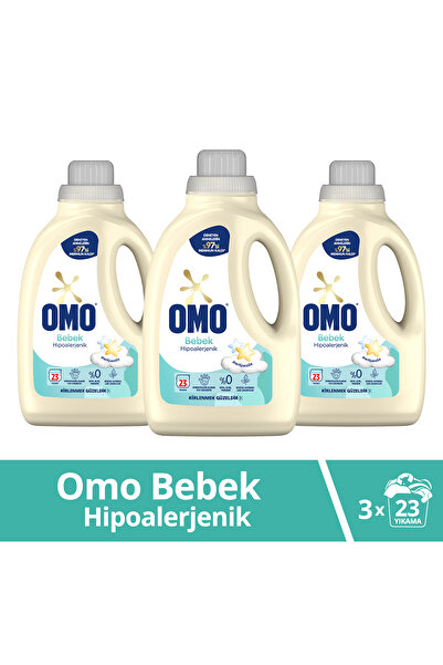 Omo Bebek Hipoalerjenik Sıvı Çamaşır Deterjanı 1495 ml x3