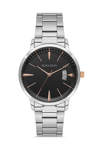 Romanson Tm4201Mm1Ja36R Silver Color Men's Wristwatch with Steel Cord Calendar