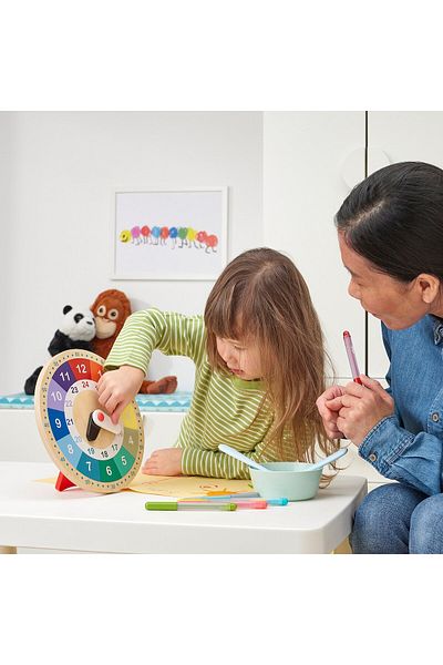 erorex Educational wooden clock, multicolour, 25 cm