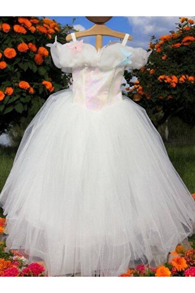 Okay Βραδινό φόρεμα για κορίτσια με γιακά πεταλούδα με παγιέτες