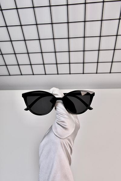 LUNA Eyewear Black Bone Cat Eye 50 Ekartman Glass Changeable Women Unisex Men Uv400 Protection Sunglasses