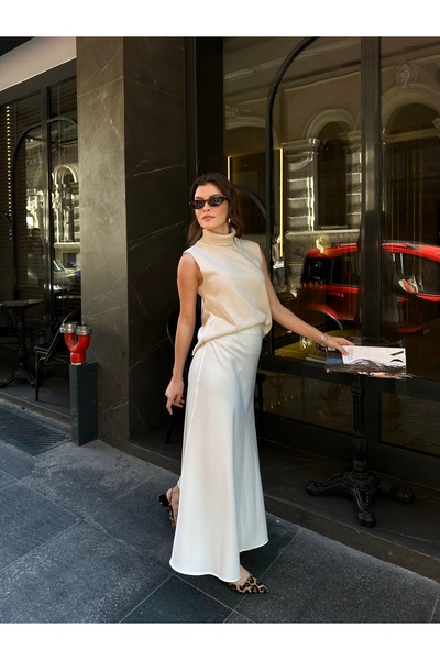 VOLT CLOTHİNG Crep-Satin-Rock für Frauen