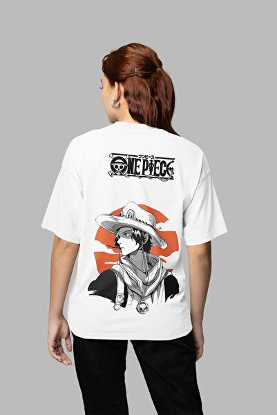SEVBANO One Piece Baskılı Unisex Oversize Anime Karakter Tişört