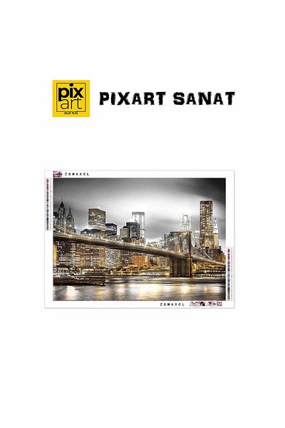 pixartsanat Illuminated Landscape 50X35 Pixart Art Diamond Mosaic Painting Diamond Turkey
