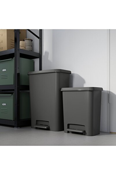 erorex Pedal bin, dark grey, 50 l