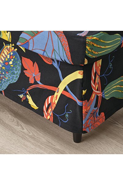 erorex Slipcover for footstool, Stigsbo multicolour/black