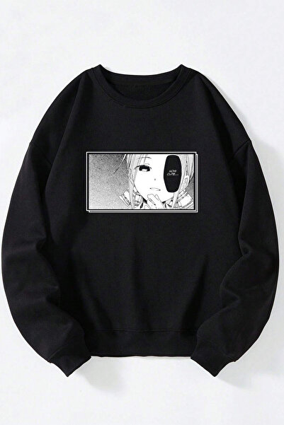 Anetos Kaguya Shinomiya Tatouaj unisex negru guler rotund bumbac hanorac