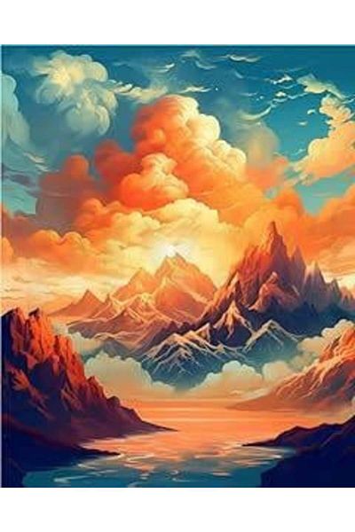 pixartsanat Mountains and Clouds 30X40 Pixart Art Diamond Mosaic Painting Diamond Türkiye