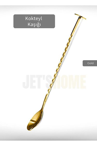 Jet's Home Stainless Steel Cocktail Spoon - Practical Bartender, Barista, 30 cm