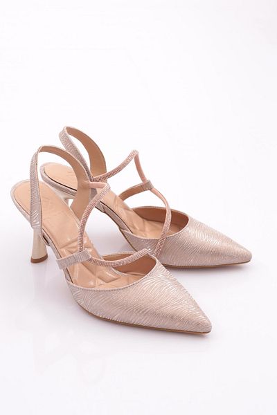 DGN Pantofi de seara cu brodare cu piatra de dama cu dungi aurii 52623378