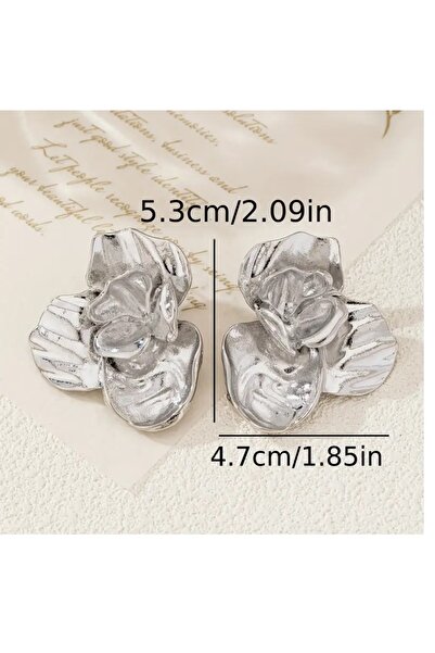 mos&more Gümüş Büyük Çiçek Kadın Küpe