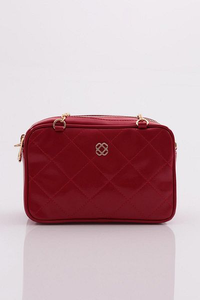 DGN Red Patent Leather Double Eye Chain Women's Bag - 1482856